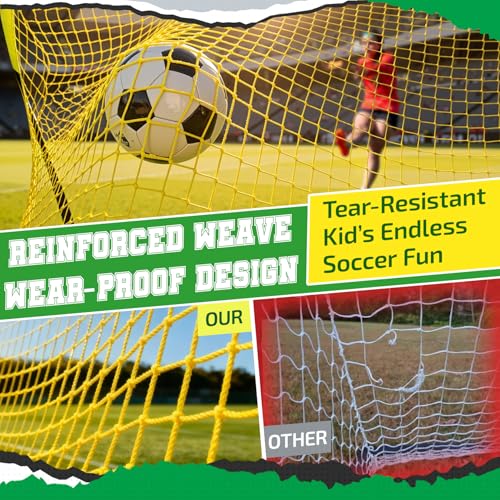 Happy Jump 7x5 FT & 5x3.6 FT Portable Soccer Goal for Youth Players Ages 6–14, Large-Frame Design Built for Long-Term Development, Easy Setup for Backyard, Park or School Training - style: 5x3.6 FT BY-1PC