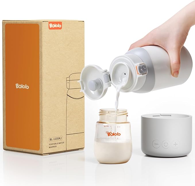 Portable Milk Warmer Pro for Travel, Detachable Bottle Warmer with Rapid and Stable Heating for Breast Milk & Water, 17.5 oz Capacity and Extended Battery Life for on the Go