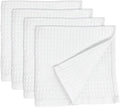 GILDEN TREE Waffle Towels Wash Cloths for Showering, Exfoliating Washcloth Face Towels, Quick Dry Towel Cotton Washcloths Set of 4, Classic Style (White)