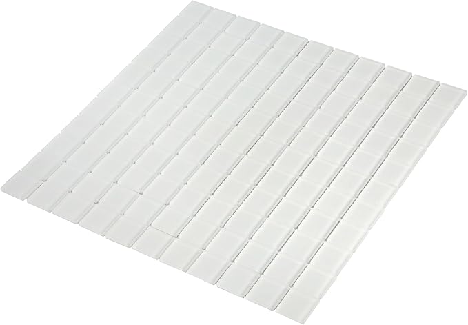 Glass 1x1 Mosaic 0.97 sq ft/Piece Pack of 1,Ice White Matte Glass Square Mosaic Tile 1" x 1" –Backsplash, Bathroom, Shower, or Pool - Not Peel & Stick - Water-Resistant Indoor Outdoor Decorative Tile