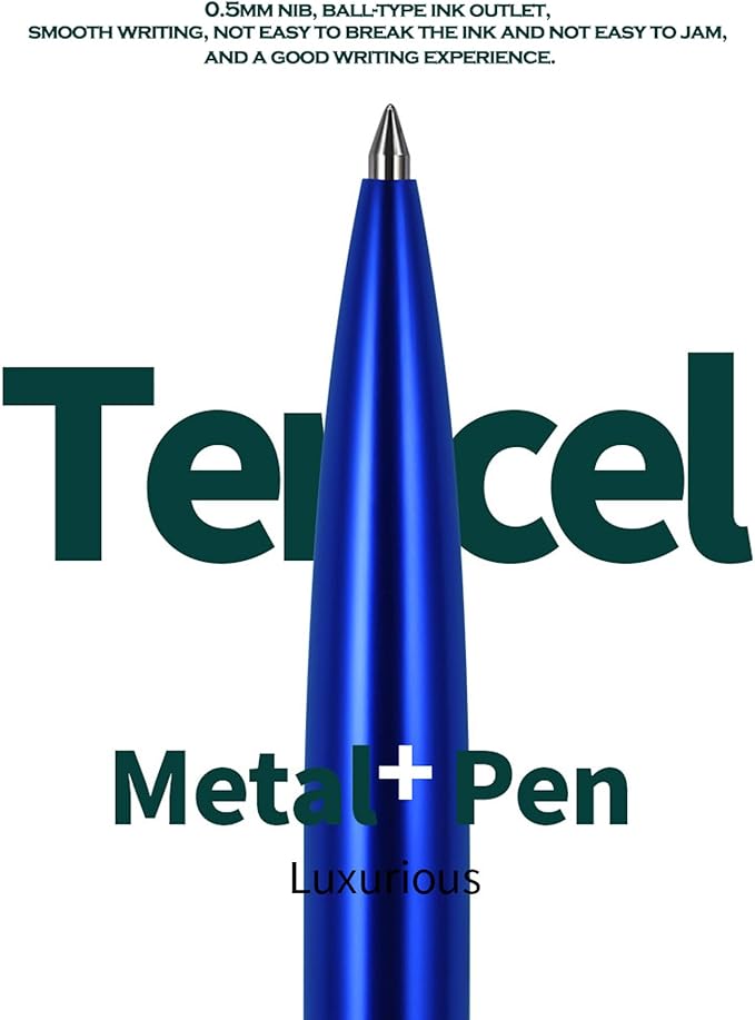 DUNBONG Red Metal Gel Pen, Black Ink, 0.5mm Retractable Ballpoint Pen (Red)