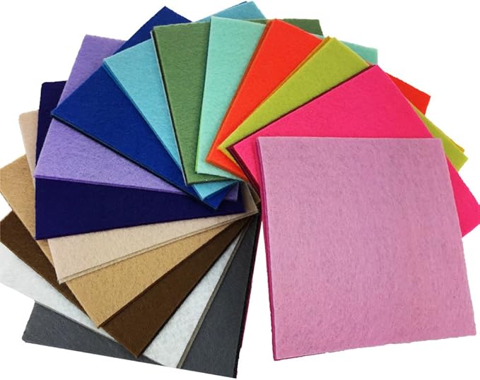 88pcs 4 x 4 inches (10 x 10cm) Assorted Color Mini Felt Fabric Sheets Patchwork Sewing DIY Craft 1mm Thick
