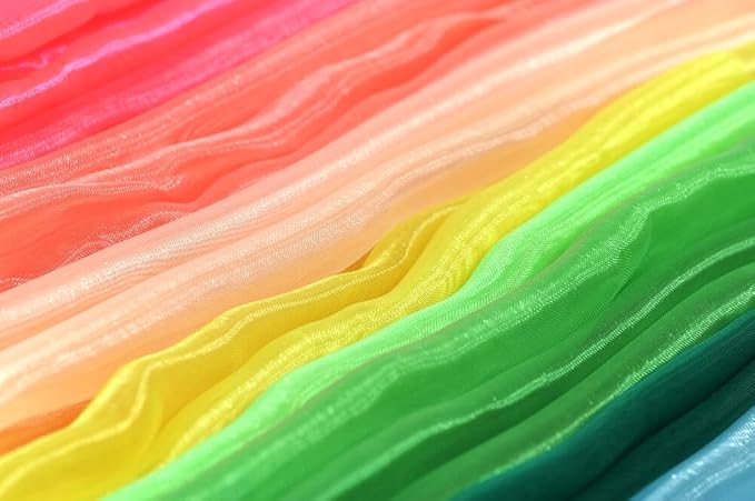 Organza Fabric 10 Yard Bridal Solid Sheer Bolt for Home Décor, Table Décor, Bridal, Fashion, Crafts, Decorations Silky Shiny Organza 44" - (10 Yard, Apple Red)