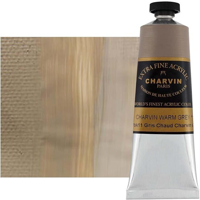 Charvin Extra Fine Professional Acrylic Paint - Charvin Warm Grey, 150ml Tube, Triple-Milled, Lightfast Pigments, Open Stock Artist Acrylic Paints in Nature-Inspired Hues