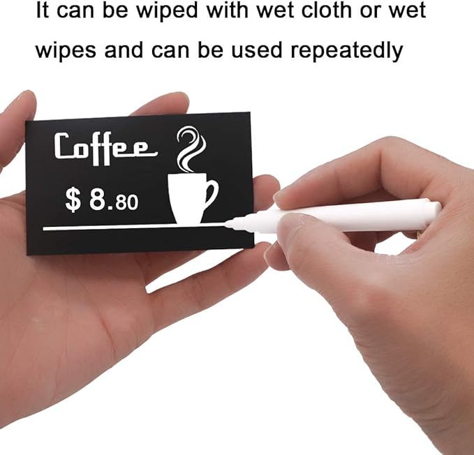 Mini Chalkboard Signs 100 Pcs Erasable Chalkboards Tags with 1 Pcs White Marker for Price Tags Weddings Message Board Signs
