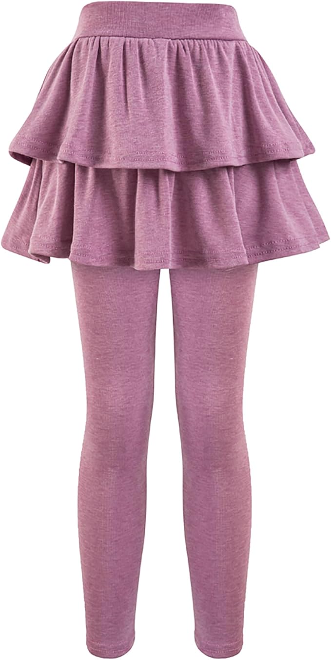 Girls School Uniform Pants Leggings with Skirts Stretch Warm Jegging 4-12 Years