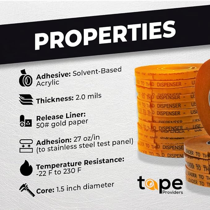 WOD General Purpose ATG Tape, 1/4 inch x 36 yds. (Set of 6 Rolls) Adhesive Transfer Tape Glider Refill Rolls Clear Adhesive on Gold Liner (Acid Free) RWATG20