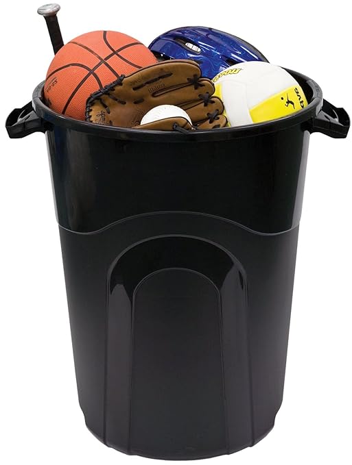 32 Gallon Heavy Duty Plastic Outdoor Trash Can with Lid, Lock & Easy-Carry Handles – Suitable for Indoor/Outdoor, Kitchen, Yard, Garage & Office