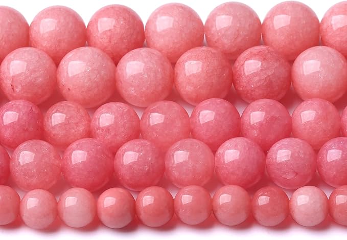 160PCS 4MM Natural Stone Pink Jade Beads Rhodochrosite Chalcedony Beads for Jewelry Making DIY Bracelet 2 Strands