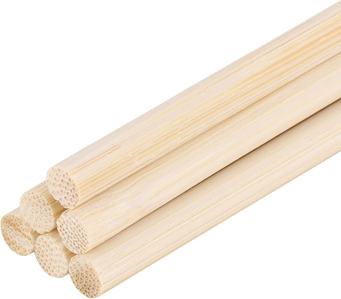 DMiotech 50 Pack 3/16" x 14" Wooden Dowel Rods Unfinished Natural Sticks Wood Craft Sticks for Home Decor Projects and Making DIY Craft,Wood Color