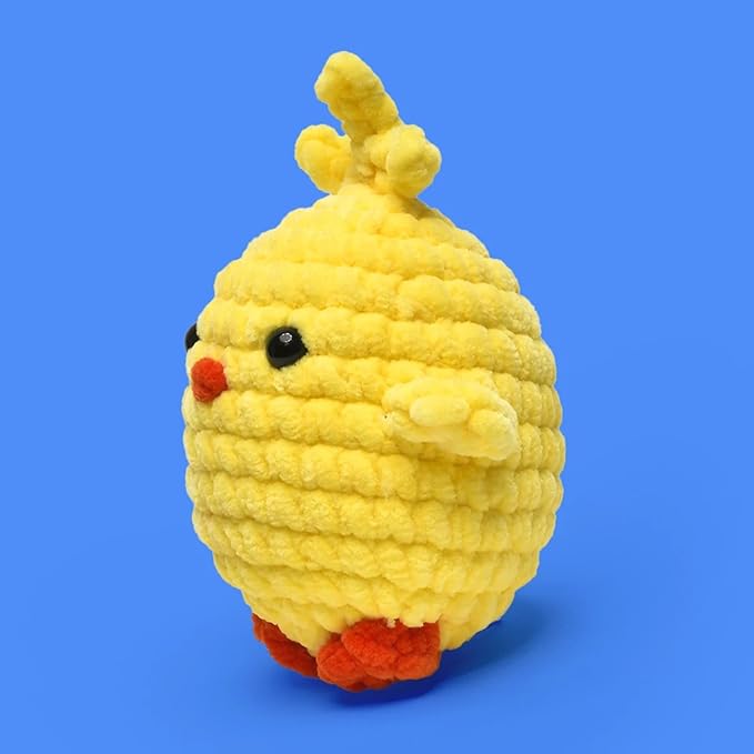 THE GOOKIE Amigurumi Crochet Kit for Beginners – DIY Crochet Kit with Yarn, Hook, Eyes & Stuffing – Easy Starter Set with Video Tutorials – Cute Plush Toy Craft Gift for Kids, Teens & Adults (Chick)