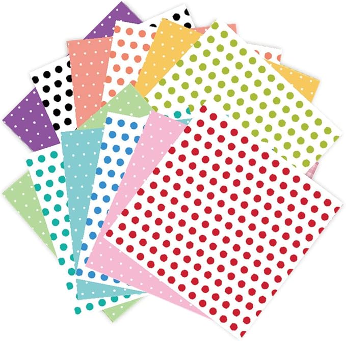 Pattern Paper Pad 6x6 - Spring Summer Brights Basics Spots Scrapbooking Card Making Craft, Single-Sided Scrapbook Premium Paper Collection, Cute Origami Paper Decoration Supplies – 24pcs