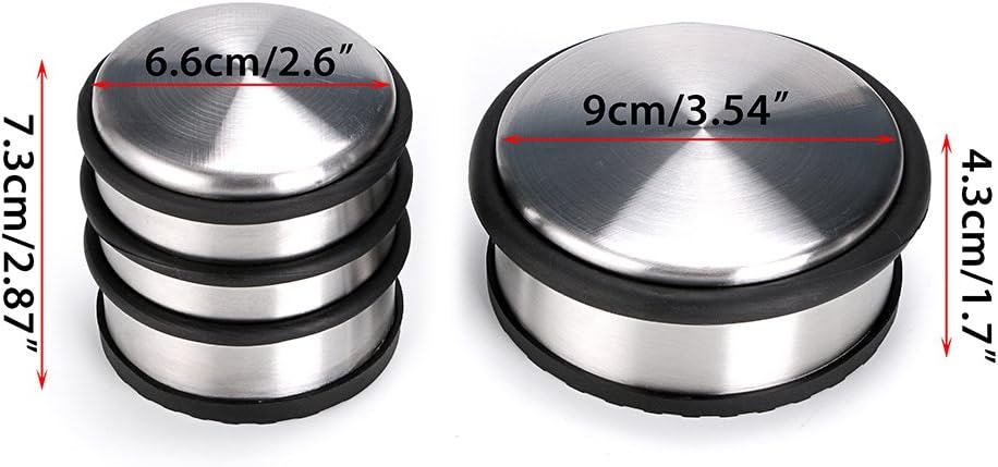 Sumnacon Heavy Duty Floor Door Stopper No Drill, Durability Stainless Steel Door Stops with Anti-Skid Rubber - Contemporary Decorative Safety Door Wedge for Home Office Commercial Industrial