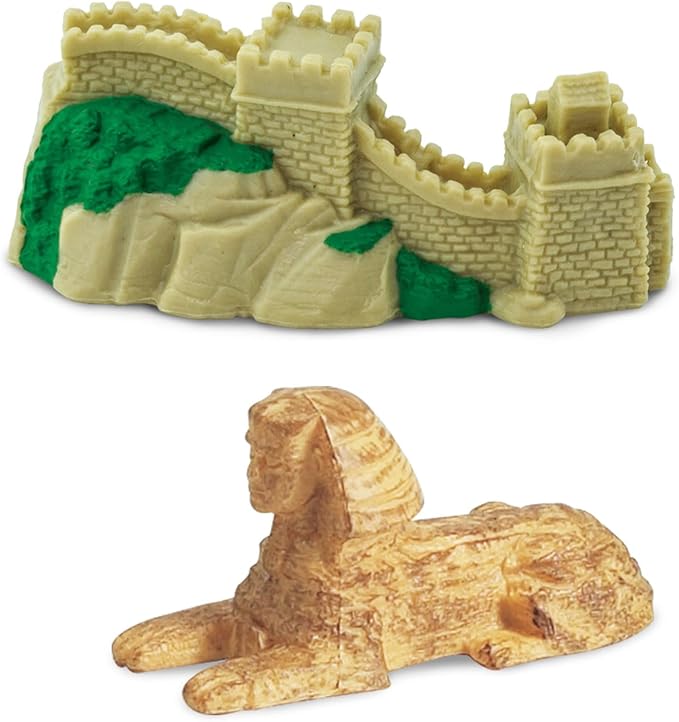 Safari Ltd. World Landmarks TOOB - 7 Figurines: Mount Rushmore, Great Wall, Easter Island heads, Colosseum, Sphinx, Stonehenge - Educational Toy Figures For Boys, Girls & Kids Ages 3+