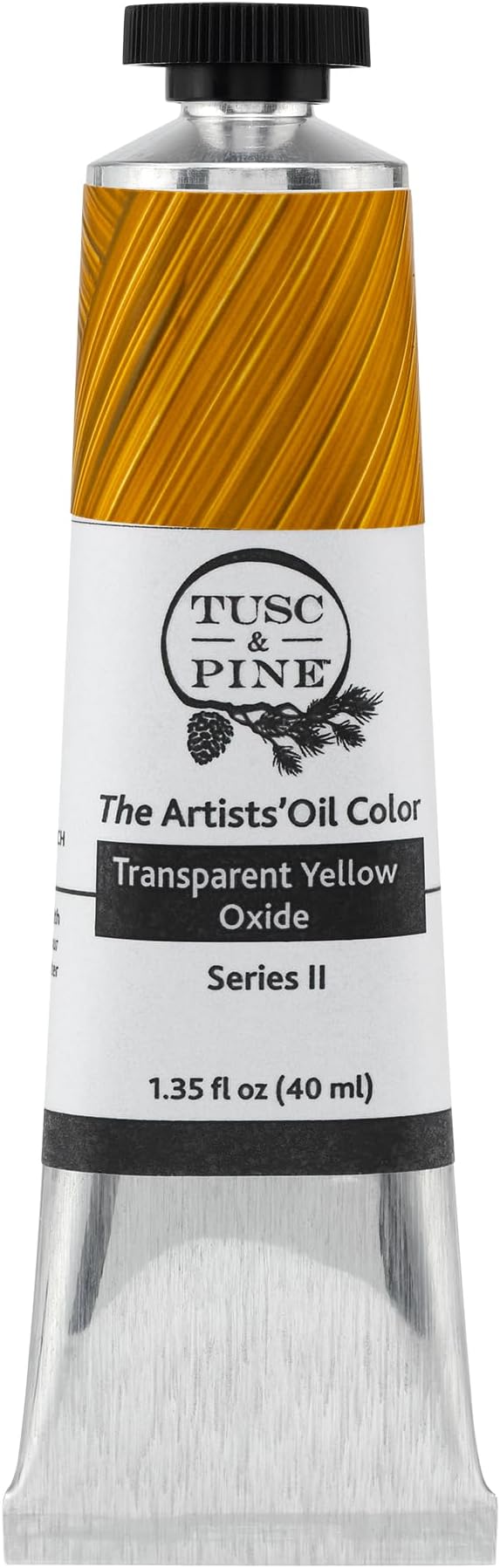 Tusc & Pine Artist Oil Paint - Transparent Yellow Oxide, 40 ml, Non-Yellowing, Rich & Creamy Consistency, Maximum Pigment Load, Small Batch Milled Oil Paints Made in the USA for Professional Artists