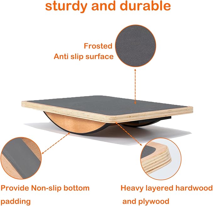 Balance Board Professional Wobble Board for Adults Anti-Slip 350LBS Balance Boards for Physical Therapy Standing Desk Core Strength Wooden Balance Board Rocker Board