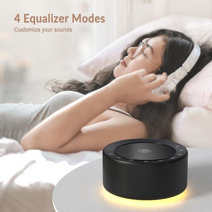 Nursery Lamp with Sound Machine, Mood Lighting, 7 Colors Night Light, 30 Soothing Sounds, White Noises for Baby, Adults. Timer, Plug in, Memory Function, Touch Control