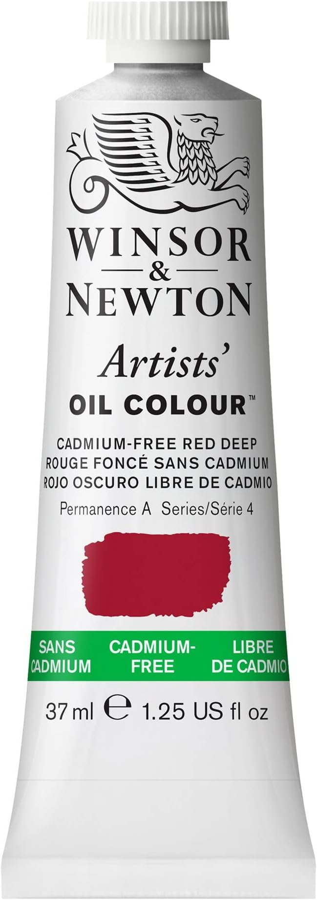 Winsor & Newton Artists' Oil Color, 37ml (1.25 oz) Tube, Cadmium-Free Red Deep