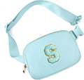 Gitus Gifts for 8 9 10 11 12 Year Old Girls Belt Bag Fanny Pack Crossbody Bags with Initial Letter Patch Cute Stuff Birthday Gifts for Teen Girls Women Personalized Trend Stuff (Icing Blue-S)