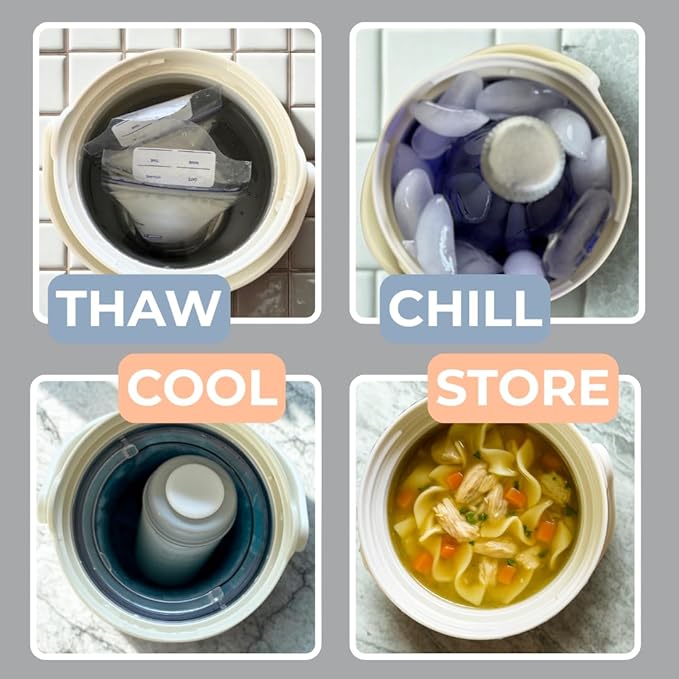 Portable Cooler, Breastmilk Chiller, Large Real-Time Temperature Display, Double Vacuum Insulation, 360° Cooling 24 Hours, Stainless Steel, Versatile Storage, up to 2L