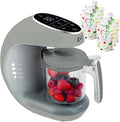 EVLA'S Baby Food Maker, Steamer, Blender, Baby Food Processor for Healthy Homemade Baby Food in Minutes, Touch Screen with 6 Reusable Food Pouches, Baby Registry Essential, Grey