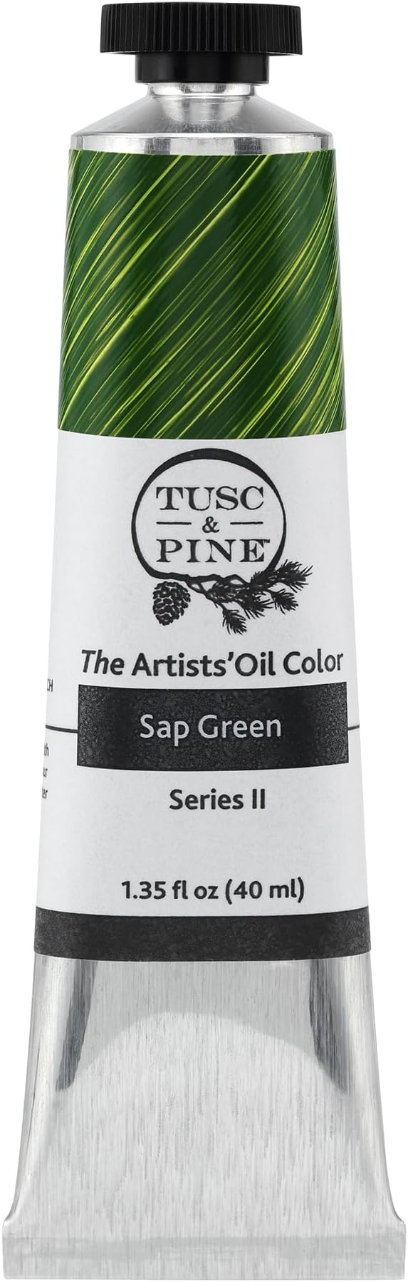 Tusc & Pine Artist Oil Paint - Sap Green, 40 ml, Non-Yellowing, Rich & Creamy Consistency, Maximum Pigment Load, Small Batch Milled Oil Paints Made in the USA for Professional Artists