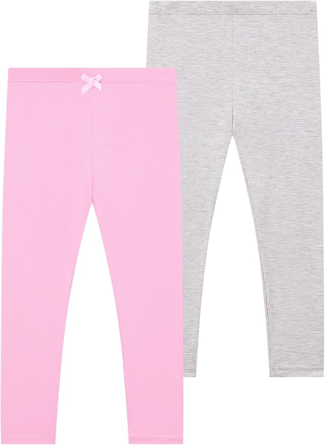 Toddler Girls Leggings 2-Pack Bamboo Viscose Little Girls Casual Stretch Pants