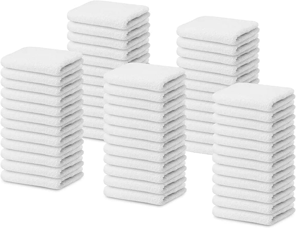100% Cotton Terry Towel Cleaning Rags White 14'x17'|Pack of 60|Grade White Rag|Soft Large Cleaning Rags|Super Absorbent|Quick Dry|Multipurpose Towels|Restaurant Towels|Reusable Shop Rags