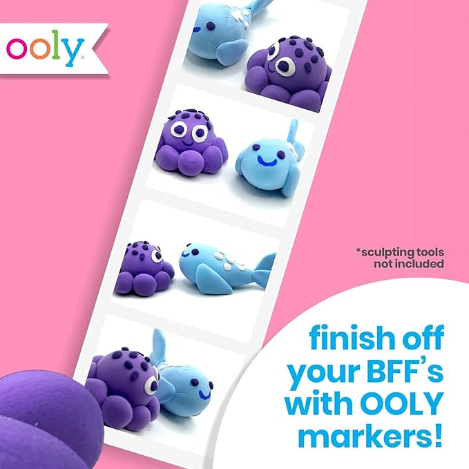 Ooly Air Dry Clay for Kids, 16 Colors Modeling Clay in 4 Tubs, Play Dough Summer Craft Supplies - Creatibles