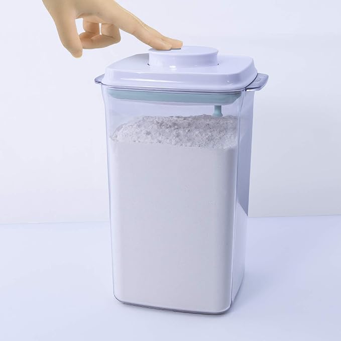 BopTop (1pc - 5lb Flour) Airtight Food Storage Container – Mechanical Silicone Seal Canister - BPA-Free - 4.2Qt