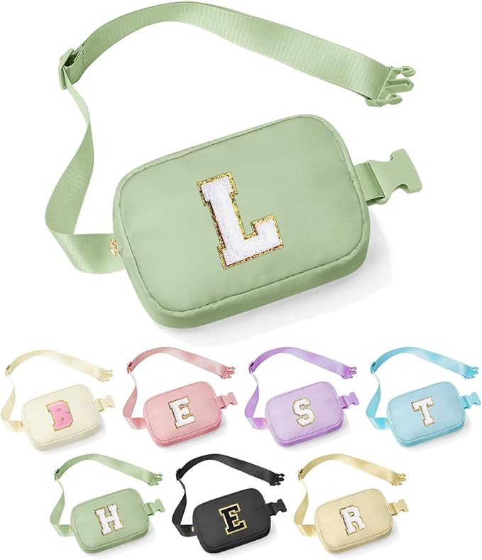 YOOLIFE Graduation Gifts for Girls Teen Girls - Initial Crossbody Bag for Girls Teens Belt Bag Fanny Pack, Personalized Preppy Stuff Dance Gifts for Teen Girls Kids, Birthday Gifts for Girls