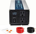 WZRELB 1200W Pure Sine Wave Inverter 12V DC to 110V 120V AC Power Converter with LED Display, Off-Grid Portable Power Inverter with 2 AC Outlets for Home, RV, Truck, Camping