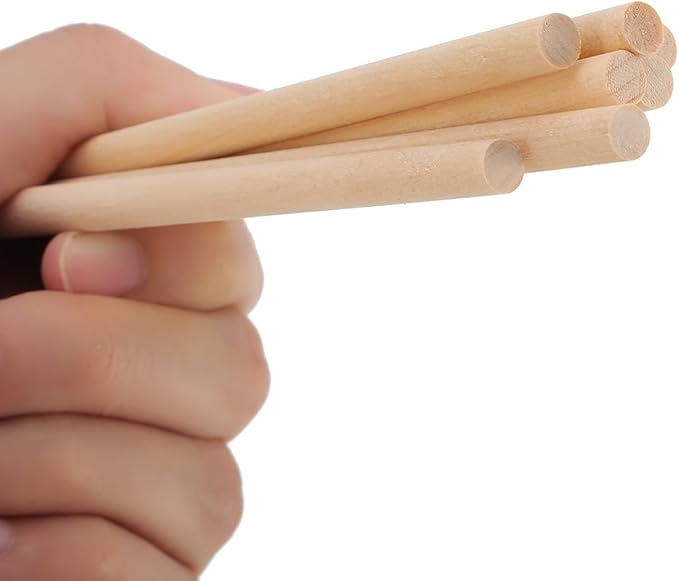 EBOOT 100 Pack Unfinished Natural Wood Craft 6 x 1/4 Inch Wooden Dowel Rods