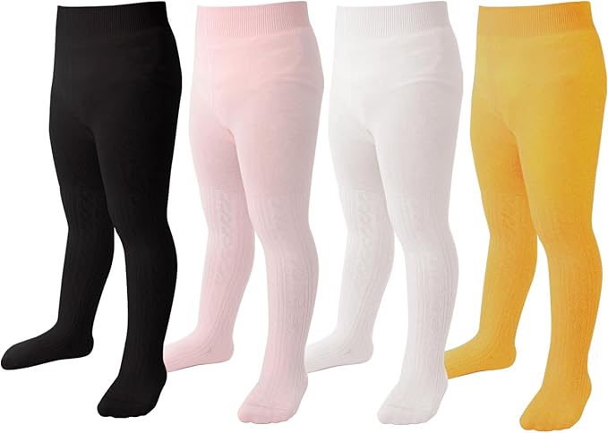 Marchare Baby Girls Tights Thick Solid Cable Knit Leggings Winter Warm Stockings For Toddler Girls 1/2/3/4/5 Pack