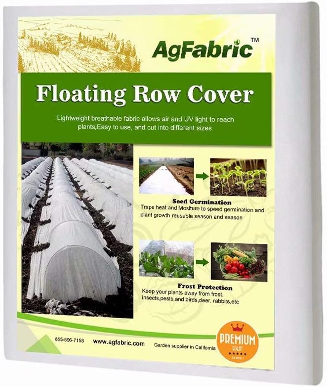 Agfabric Plant Covers Freeze Protection 6'x25' 0.55oz Frost Blankets for Plants Garden Plant Cover Freeze Cloths,Plants Winter Frost Freeze Protection,White