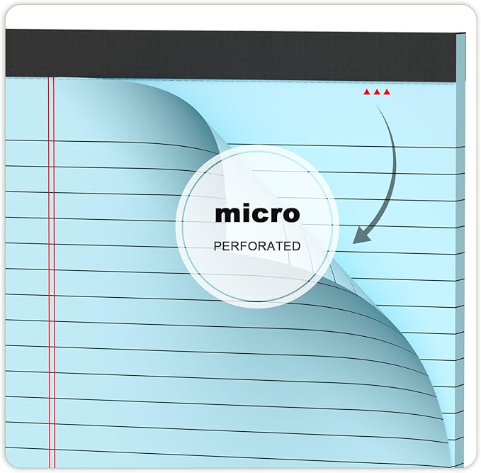 Small Note Pads 5x8" – 6 Vibrant Colors Notepad, College Ruled, 30 Sheets Each | Perfect for Work, School & Creative Notes! Legal Pads 5 x 8 Perforated Narrow Ruled Pads of Paper (Multicolor 6)