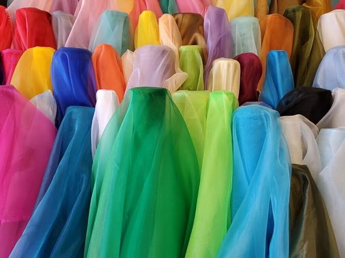 Organza Fabric 10 Yard Bridal Solid Sheer Bolt for Home Décor, Table Décor, Bridal, Fashion, Crafts, Decorations Silky Shiny Organza 44" - (10 Yard, Apple Red)