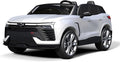 Jojoka Baby Car 24V 2-Seater SUV Licensed Chevrolet Blazer Ride On Toy w/Parent Remote Control,4xSpring Suspension, Wireless Music, Electric Vehicle Car for Kids Ages 3-8,White
