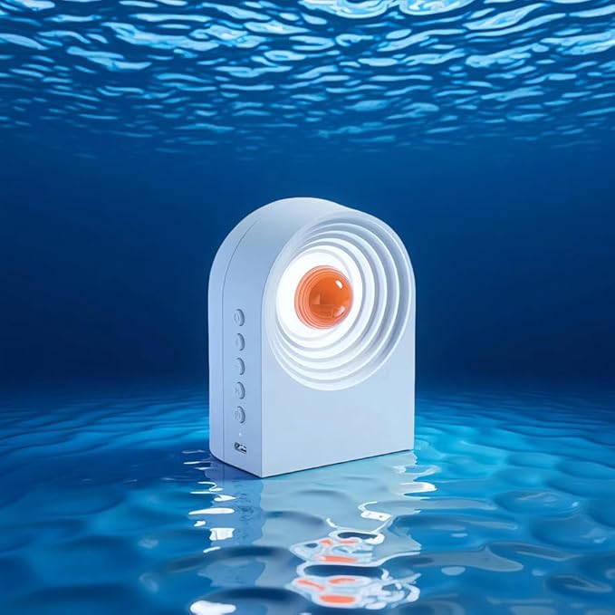 Sleep Aid & Focus White Noise Machine – 8 Soothing Sounds & 4 Ambient Lights | 12H Playtime,Bluetooth for Travel & Office, Sleek Desk Gift,White