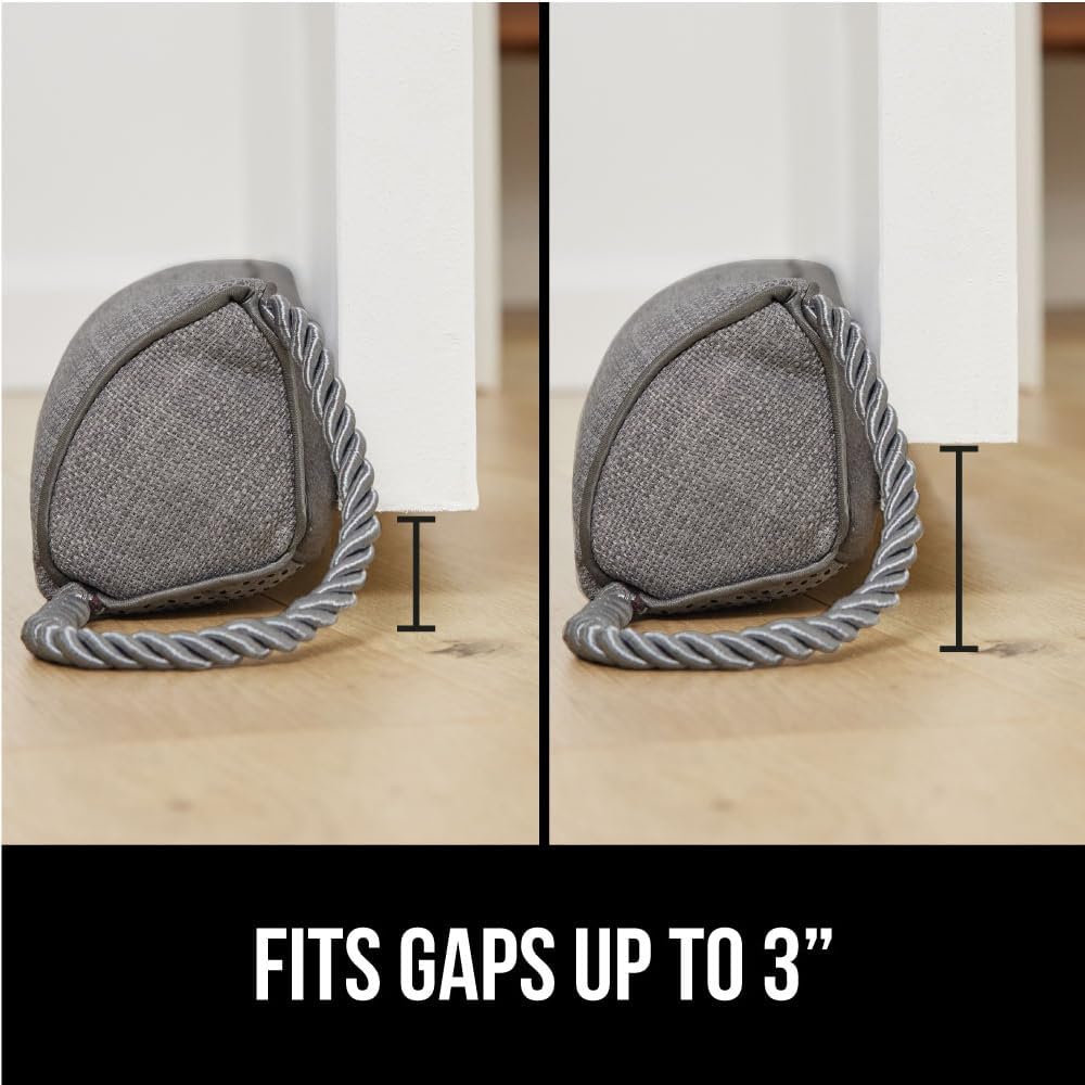 GORILLA GRIP Door Draft Stopper for Bottom of Doors, Weather Stripping Seal Blocks Hot Air, Noise, Bugs, Keeps Cold AC in, Sound Proofing Easy Install Gap Filler, Home Essentials, 34 Inch, Slate Gray