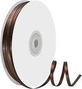 1/8 Inch X 100 Yards Brown Satin Thin Ribbon Solid Color Double Faced Ribbons Perfect for Crafts Wedding Decor Bow Making Arts Sewing and More