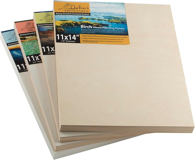 DaVinci Wood Panel Da Vinci Pro Ultra Smooth Gesso Panels 3/4'''' Panel (Single) 5x7'''' - 12 Pack