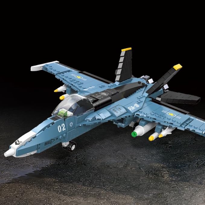 Apostrophe Games F/A-18 Hornet Fighter Jet Building Block Set - 772 Pcs - F-18 Air Force Jet Building Block Plane Toy for Kids Older Than 10 and Adults – Compatible with All Building Bricks