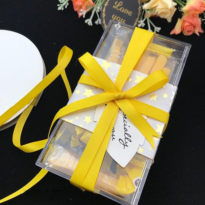 LIUYAXI 2" X 50 Yards Solid Yellow Grosgrain Ribbon, Perfect for Crafts, Wedding Decor, DIY Hair Accessories, Sewing, Gift Package Wrapping and More