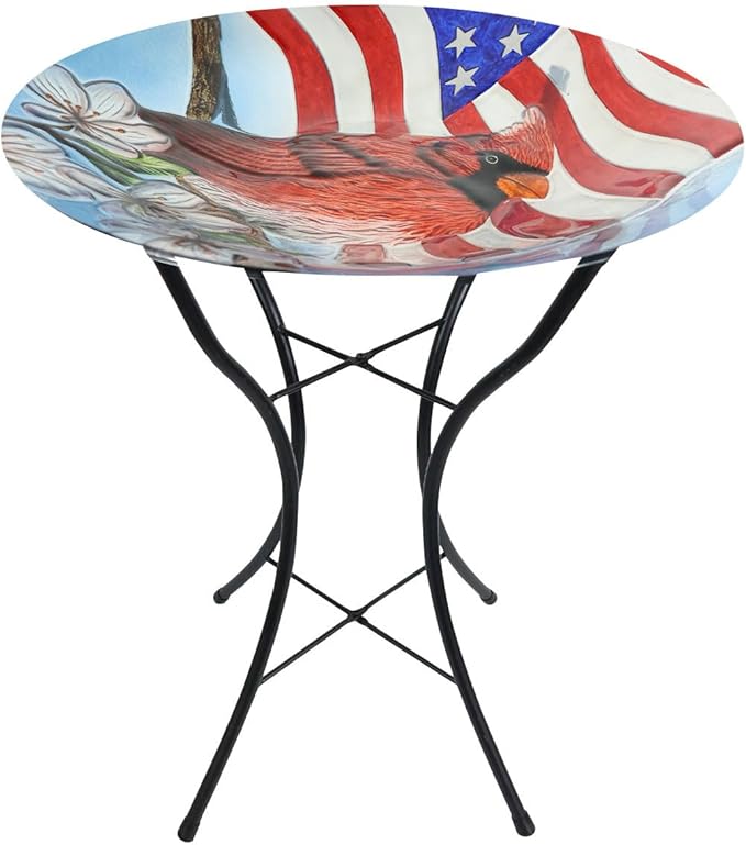 Briarwood Lane American Cardinal Glass Birdbath