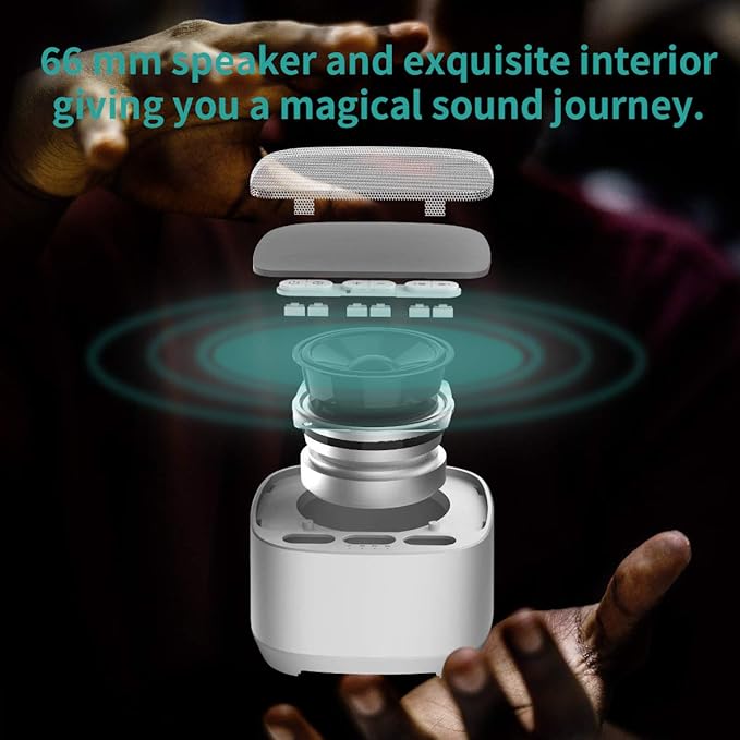 Magicteam Sleep Sound White Noise Machine with 40 Natural Soothing Sounds and Memory Function 32 Levels of Volume Powered by AC or USB and Sleep Timer Sound Therapy for Baby Kids Adults (B-White)
