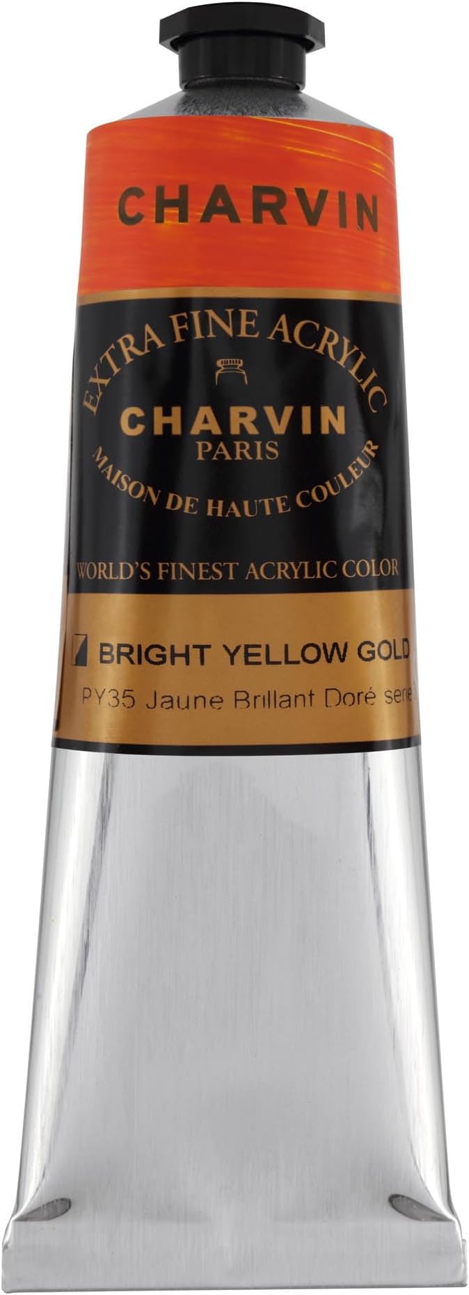Charvin Extra Fine Professional Artist Acrylic Paint Colors, Nature Themed Hues, 150ml Bright Golden Yellow