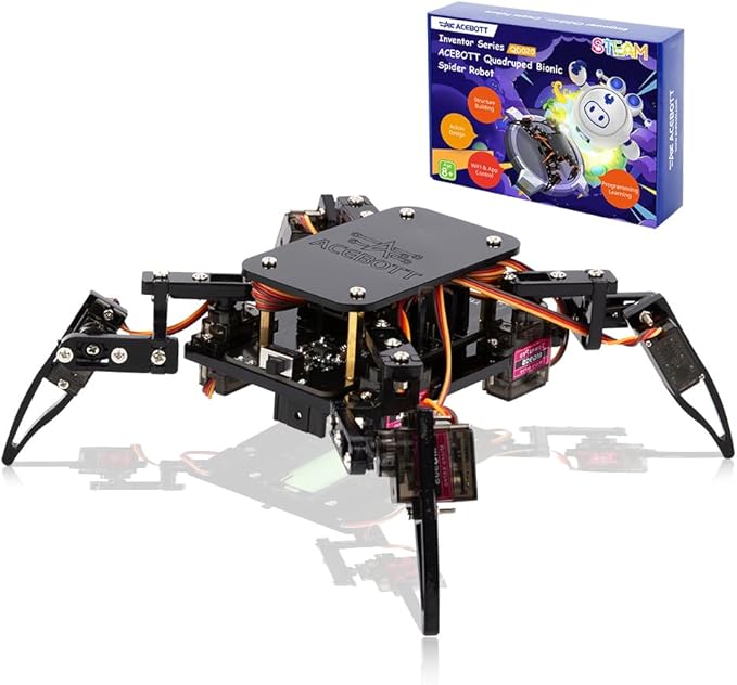 Science Kits Spider Robot Building Kit STEM Crawling Robot Gifts for Kids Boys Ages 8-12 Girls, Scientific Coding Robotic Technic Creative DIY Toys for Birthday
