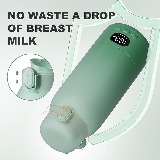 Portable Bottle Warmer for Travel - Portable Milk Warmer for Baby - Fast Heating Fast Heating Breast Milk & Formula Warmer 17oz Capacity, Adjustable Temp Long Battery Life for Outdoor Airplane and Car