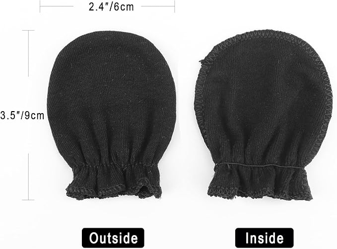 Newborn Baby Mittens No Scratch Cotton Elastic Wrist Gloves Infant Toddler Mittens for Baby Boy Girl 0-6 Months